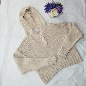 Soft Surroundings Knit Cropped Hooded Sweater
